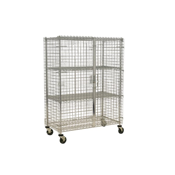 Security Cage, w/Casters, 3 Shelf, 24x36x69